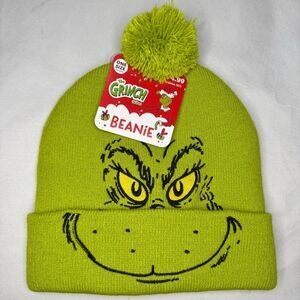 Dr. Suess Grinch Green Beanie with Pom Pom OS